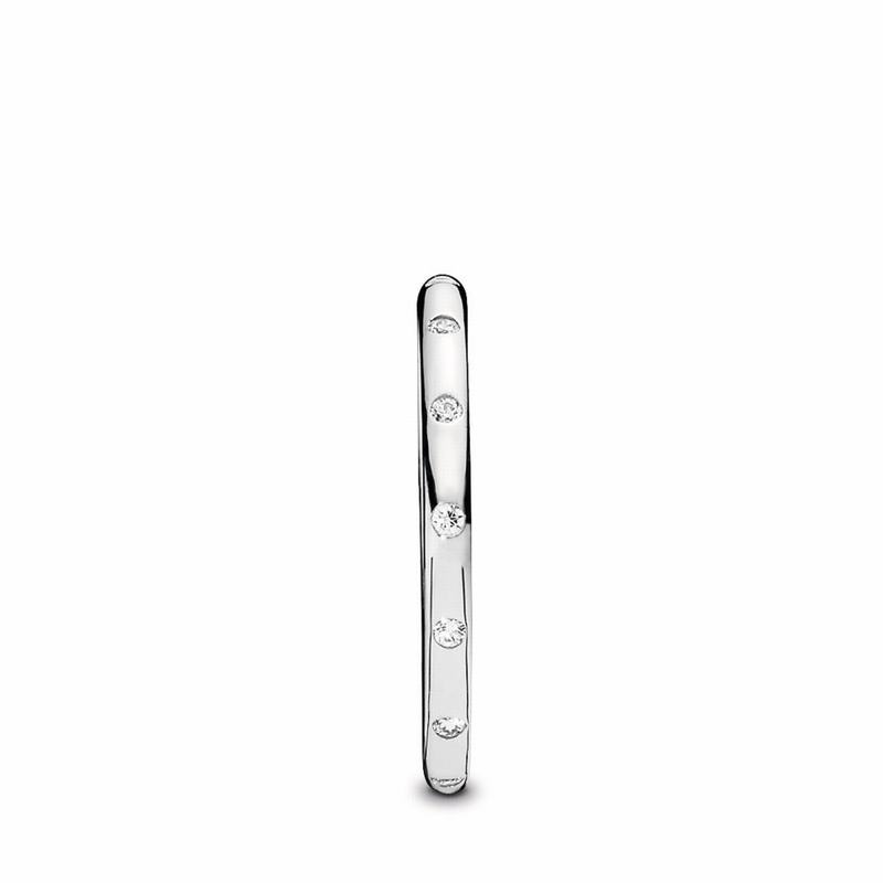 Pandora Simple Sparkling Band Stackable Ring Silver Egypt CJ8730625